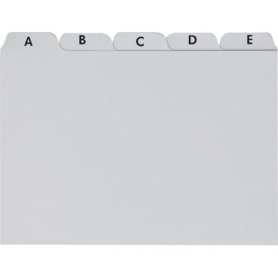 Skrivekort - A6 register - gr plast