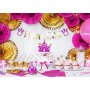 Papirsuger�r med hvide striber 19,5 cm guld - 10-pak