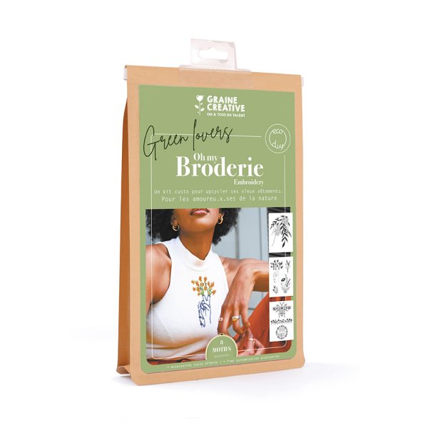 Broderikit f�r kl�der med v�xtmotiv