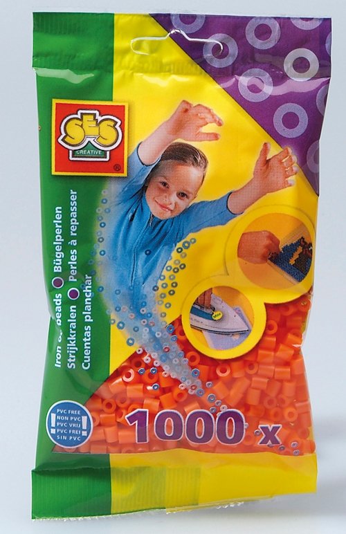 Perler 1000-pak Orange - Rørperler, Perler & perleplader, Håndværk