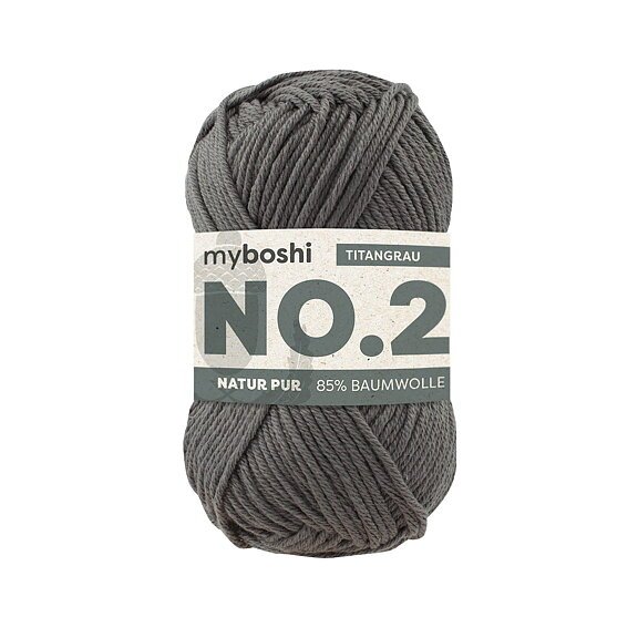 Myboshi No.2 - 50 g - Titanium Grå - Myboshi garn, Garn, Strikke, hækle, knytte og væve