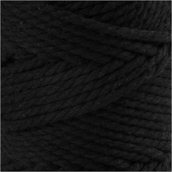 Makramégarn - svart - Ø4 mm - 55 m Makramégarn - svart - Ø4 mm - 55 m