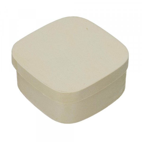 Plywoodask 9,5 x 9,5 x H 4 cm - obehandlat kvadrat