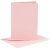 Kort og konvolutter - pink - 11,5 x 16,5 cm - 6 st