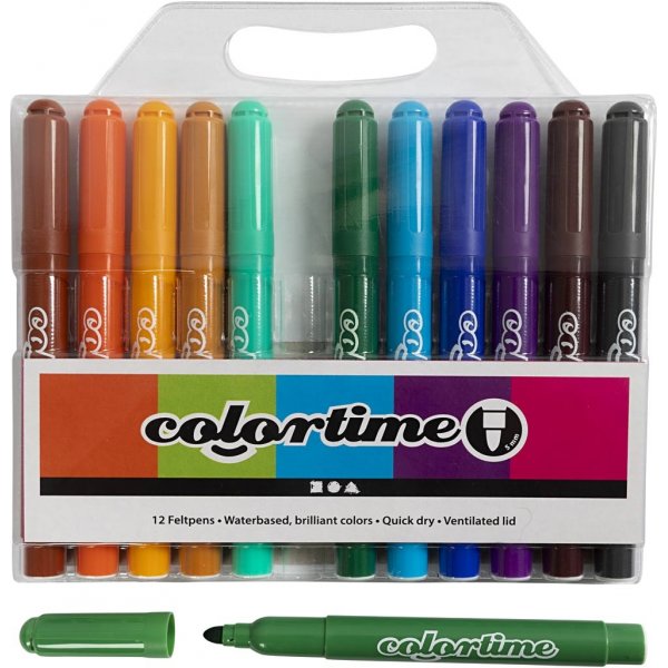 Colortime-pennor - kompletterande färger - 5 mm - 12 st Colortime-pennor - kompletterande färger - 5 mm - 12 st