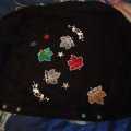 Kundbild Tygmärke Blomstjälk vit/grädde: Jeans jacka jag gillar blomstälken...