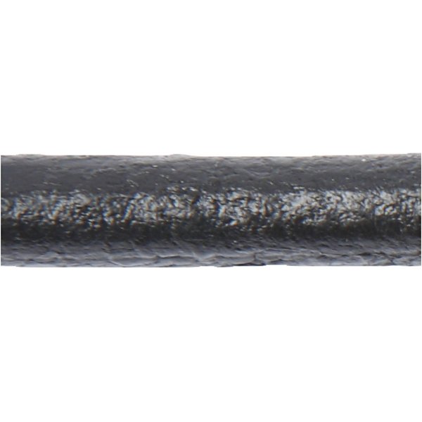 Lädersnöre - svart - 4 mm - 5 m Lädersnöre - svart - 4 mm - 5 m