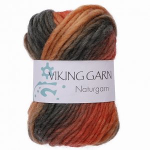 Viking garn Naturgarn 50g - Multi svart/orange (659)