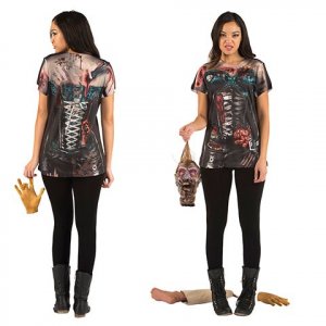 Zombie korsett t-shirt - Large