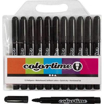 Colortime blyanter - sorte - 5 mm - 12 stk