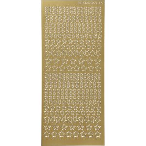 Klistermærker stjerner 10x23 cm Guld - 1 ark Klistermærker stjerner 10x23 cm Guld - 1 ark