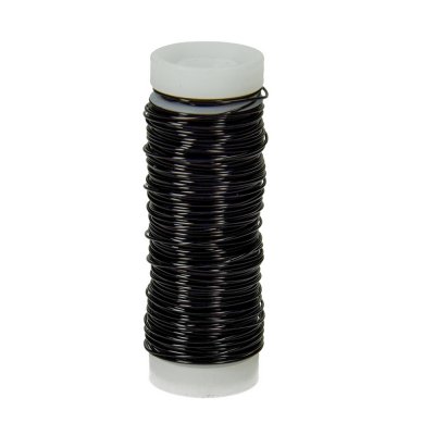 Koppartråd ø 0,50 mm - svart metallic 25 m