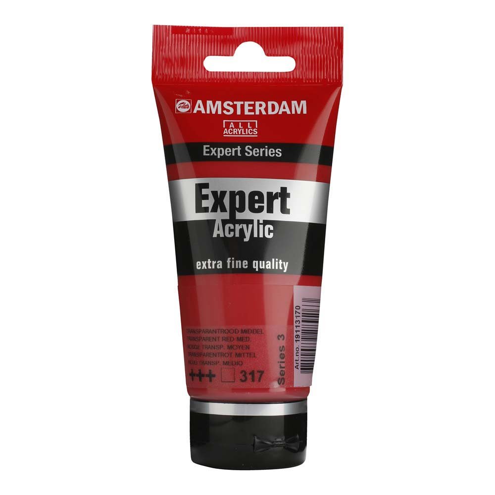 Amsterdam Acrylic Expert - 75 ml-Transparent medium rød - Akrylfarver, Kunstnerfarver