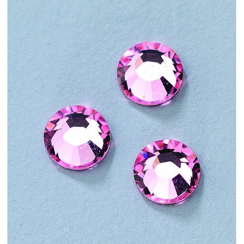 Swarovski Rhinsten Flade Sten 3-5 mm - Lysrosa
