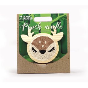 Punch needle-kit med hjortmotiv, 15 cm Punch needle-kit med hjortmotiv, 15 cm