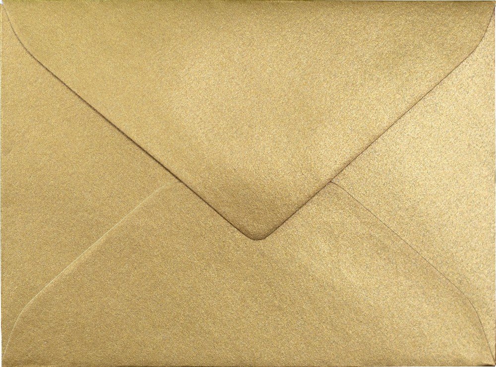 Papperix C7 Kuvert - 5-Pak - Guld - 114x81 mm (C7), Kuvert, Kort & kuvert, Scrapbooking, Håndværk