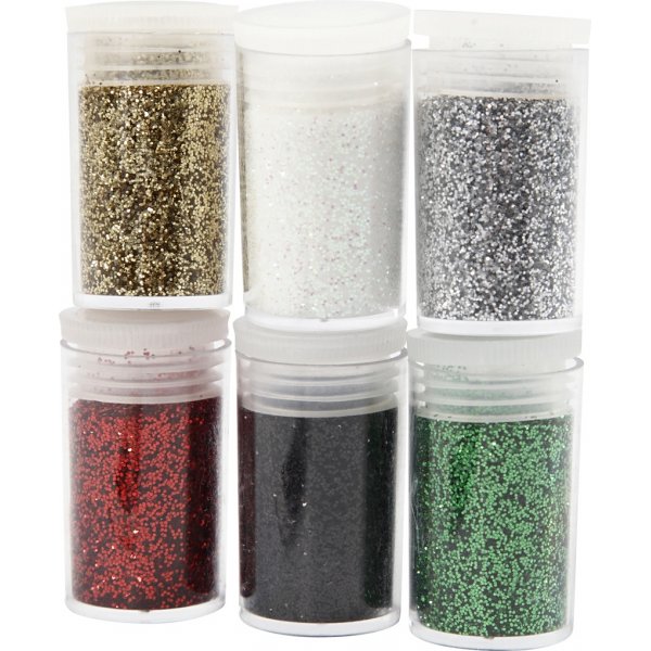 Glitter - mixade f�rger - 6 x 5 g