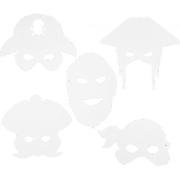 Piratmasker - vit - 16 st Piratmasker - vit - 16 st