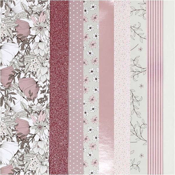 Vivi Gade designpapper i block - beige/rosa - 24 ark Vivi Gade designpapper i block - beige/rosa - 24 ark