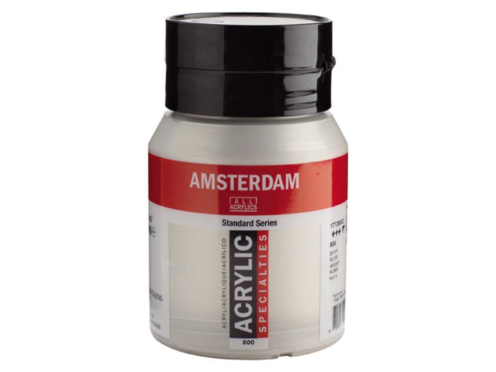 Amsterdam Akrylmaling 500 ml - Sølv - Akrylfarver, Kunstnerfarver