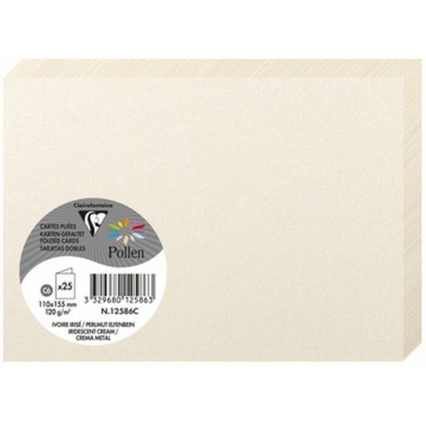 Pollen Dobbelt Kort 111x158 - 25-pak - Skinnende creme