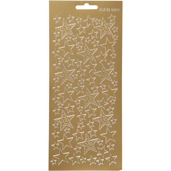 Stickers - guld - stjärnor - 10 x 23 cm Stickers - guld - stjärnor - 10 x 23 cm