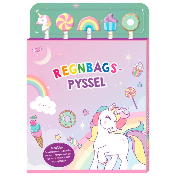 Regnbuehobby - hobbybok med blyanter og viskelær Regnbuehobby - hobbybok med blyanter og viskelær