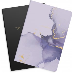 Anteckningsb�cker lilac & black linjerade - 2-pack