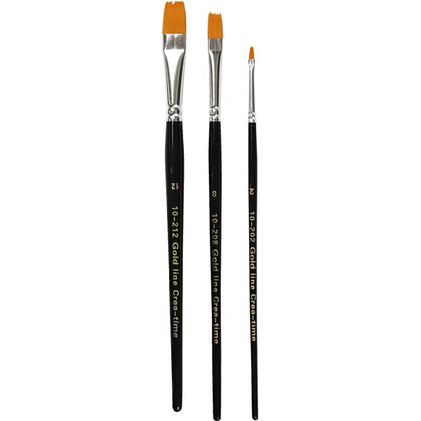 Gold Line-penslar - nr. 2+8+12 - platta - 3 st Gold Line-penslar - nr. 2+8+12 - platta - 3 st