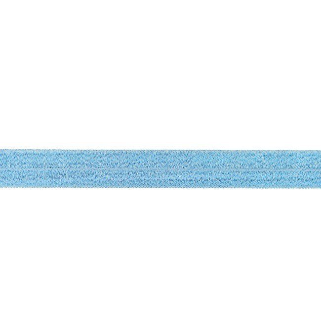 Mansjettstoff - Stretchy, glitter, fotokrom 2 cm - lyseblå - Linningsbånd, Klestoffer, Tekstiler