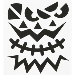 Klistermærker Halloween store ansigter 15 x 16,5 cm - 1 ark Klistermærker Halloween store ansigter 15 x 16,5 cm - 1 ark