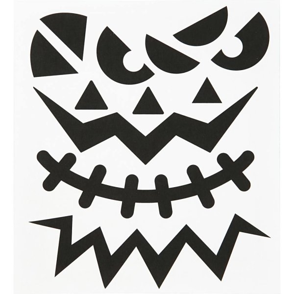 Klistermærker Halloween store ansigter 15 x 16,5 cm - 1 ark Klistermærker Halloween store ansigter 15 x 16,5 cm - 1 ark