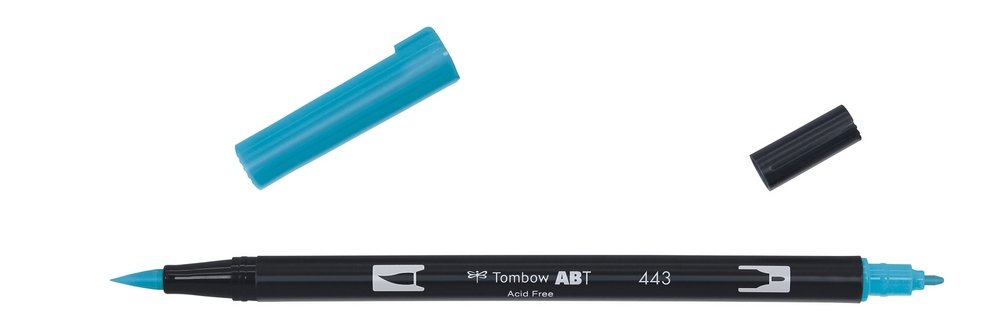 Tombow ABT Dual Brush - (443) Turkis - Kalligrafi penne, Kalligrafi, Penne, kridt & tusch