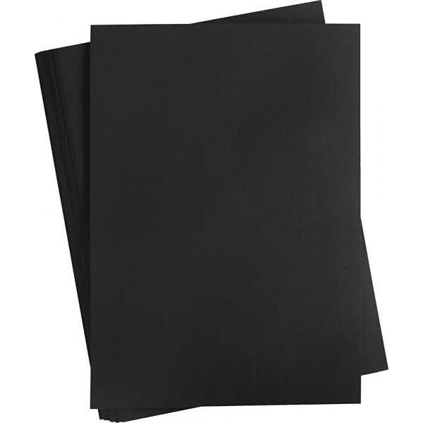 Färgad Kartong - svart - A2 - 180 g - 100 ark Färgad Kartong - svart - A2 - 180 g - 100 ark