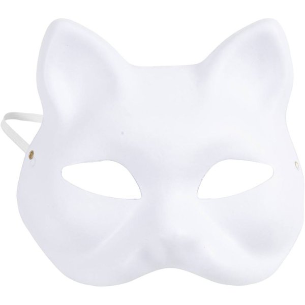 Kattmask - vit - 1 st