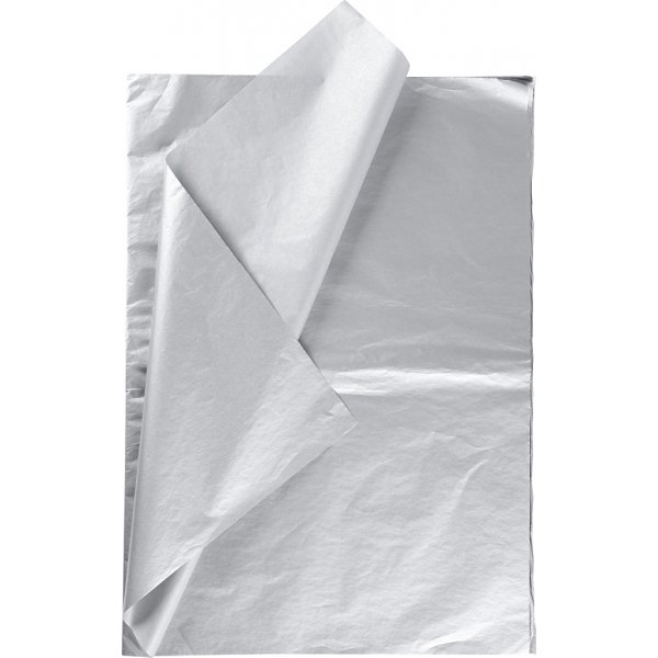 Silkespapper - silver - 50 x 70 cm - 14 g -6 ark Silkespapper - silver - 50 x 70 cm - 14 g -6 ark