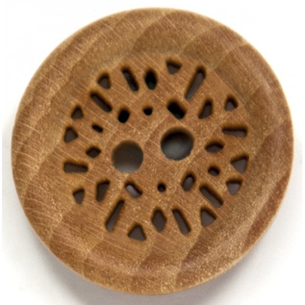 Knapp Rund 1-hulls 15 mm 5 stk - Tre sorte detaljer