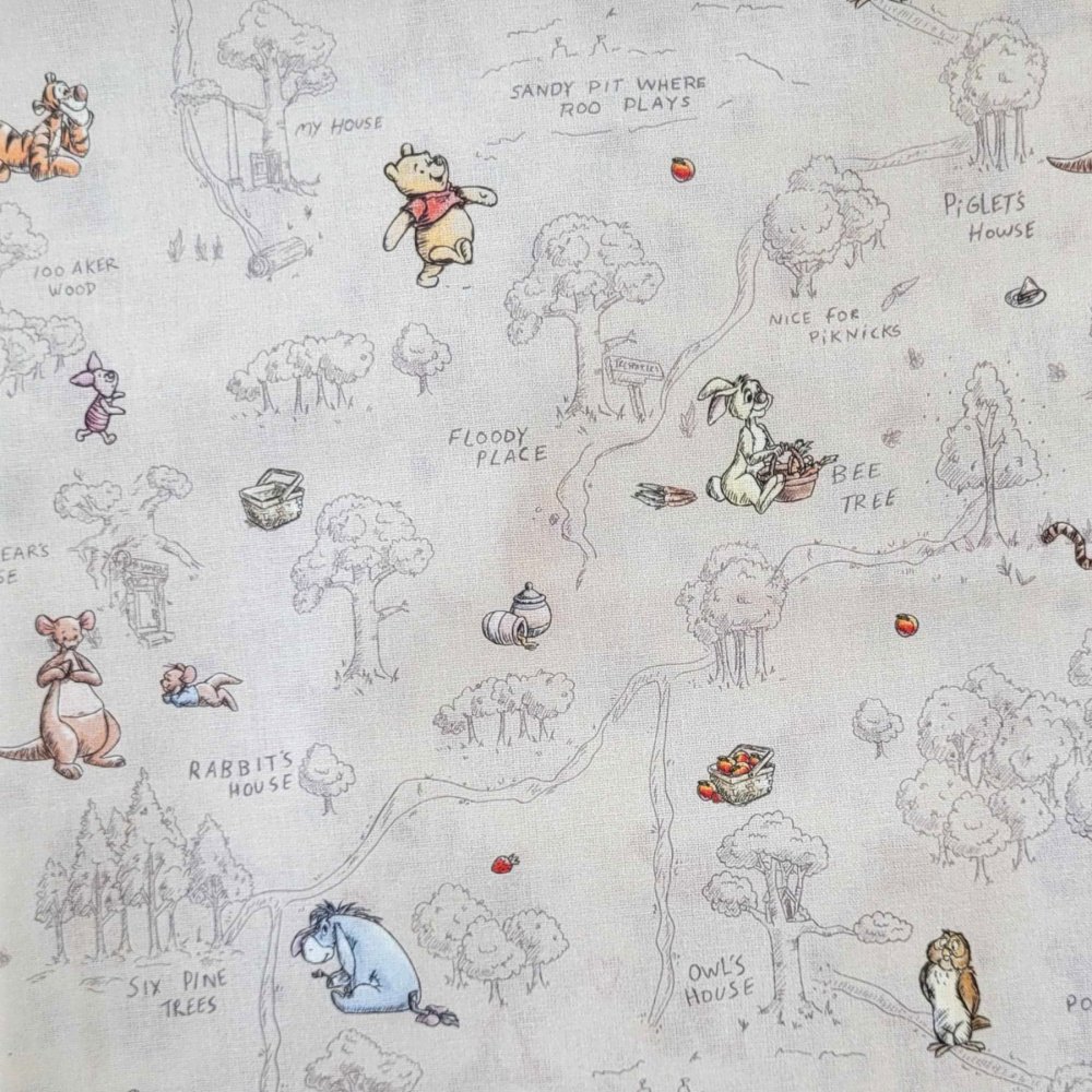 Bomullsväv - Disney - Nalle Phu - 140 cm - Bomullsväv, Bomullstyg, Tyger