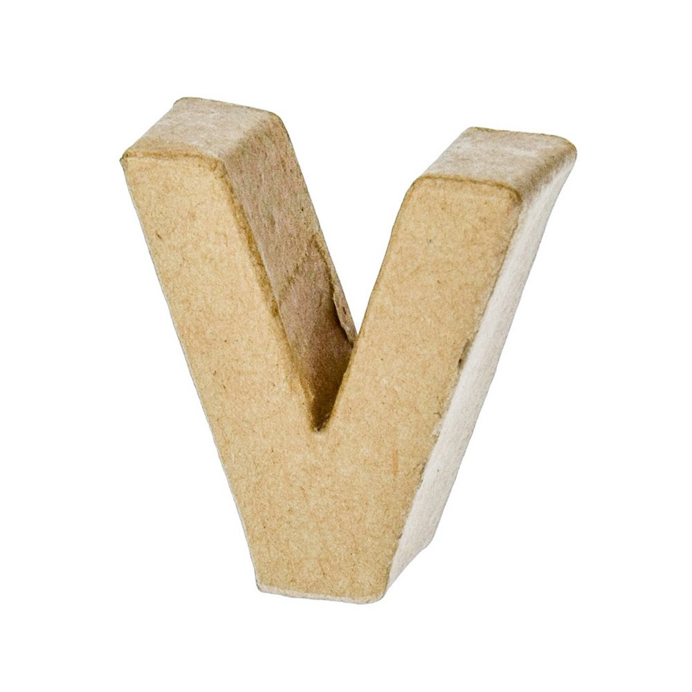 Djupa Papbogstaver 5x4,8x2 cm - V - Papfigurer, Papirartikler, Dekorationsrammer, Hobbymateriale, Håndværk