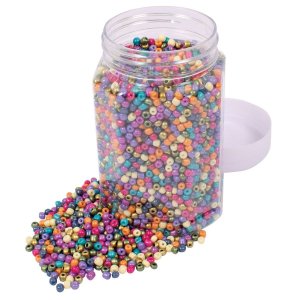 Glaspärlor pastell Ø 5 mm 500 g i burk Glaspärlor pastell Ø 5 mm 500 g i burk