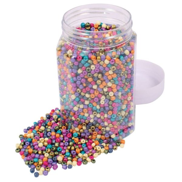 Glaspärlor pastell Ø 5 mm 500 g i burk Glaspärlor pastell Ø 5 mm 500 g i burk