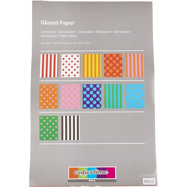Glanspapper - mixade färger - Mönstrade - 100 ark Glanspapper - mixade färger - Mönstrade - 100 ark