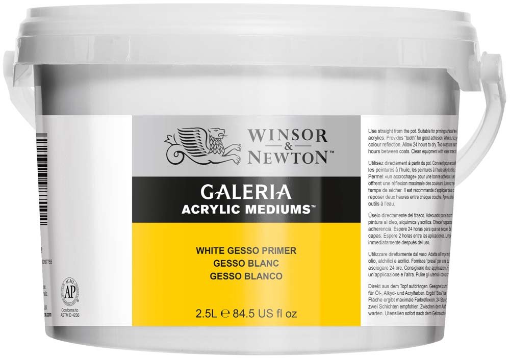 Akrylmedium W&N Galeria - Hvid Akrylgesso 2,5 L - Akrylmedier, Malermedium, Fernis og kunstner medier til kunstmaling