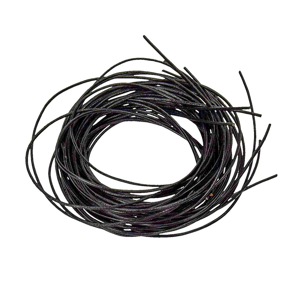 Læderbånd Ø1,5 mm - Sort 1 m - Læderbånd, Bånd & dekorationsbånd, Tekstilbånd & snor