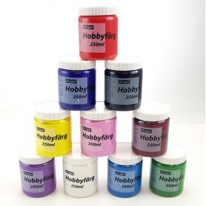 F�rg Hobby akryl 250ml 10 olika f�rger