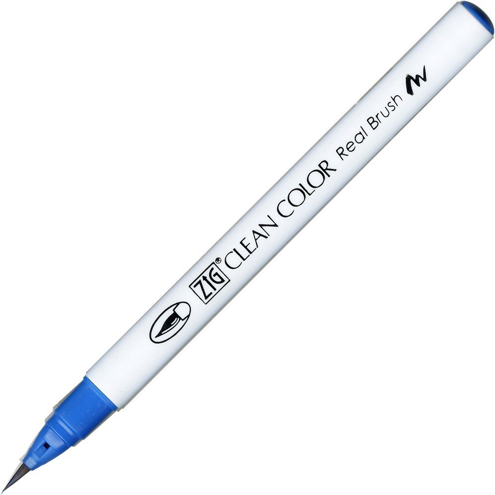 Penselpen ZIG Clean Color Real Brush - Cornflour Blue (037) - Penselpenne, Penne, Penne, kridt & tusch