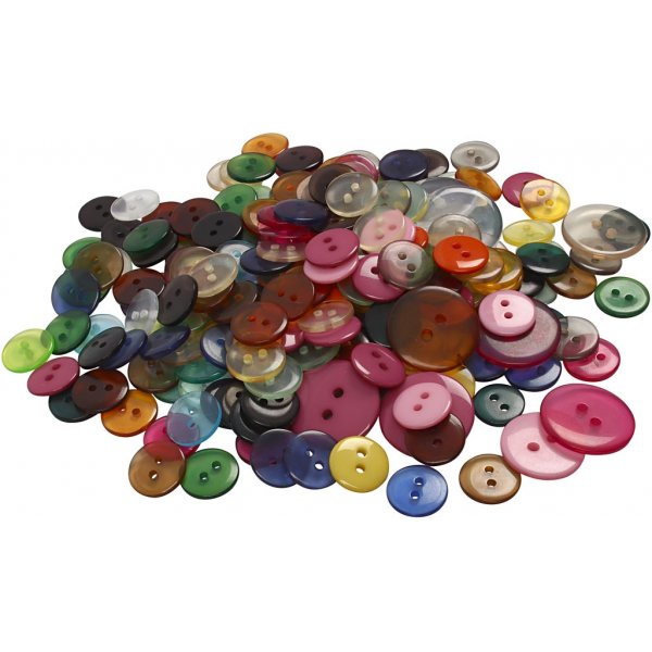 Knappmix - 2 hål - mixade färger - 800 st Knappmix - 2 hål - mixade färger - 800 st