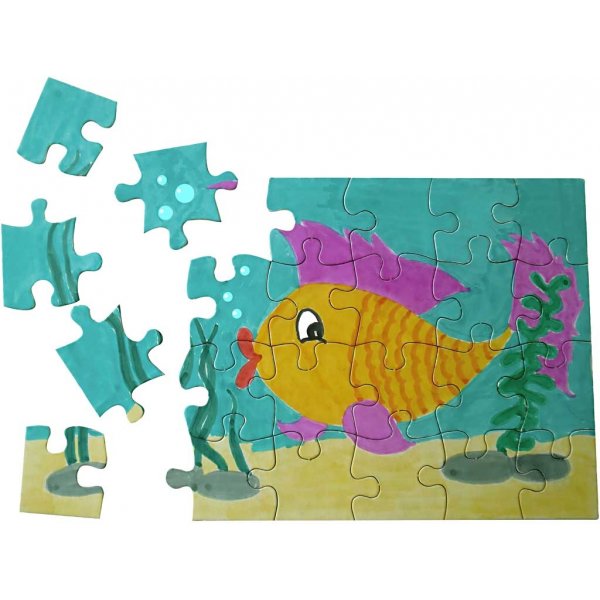 Pussel - vit - 15 x 21 cm - 16 st Pussel - vit - 15 x 21 cm - 16 st