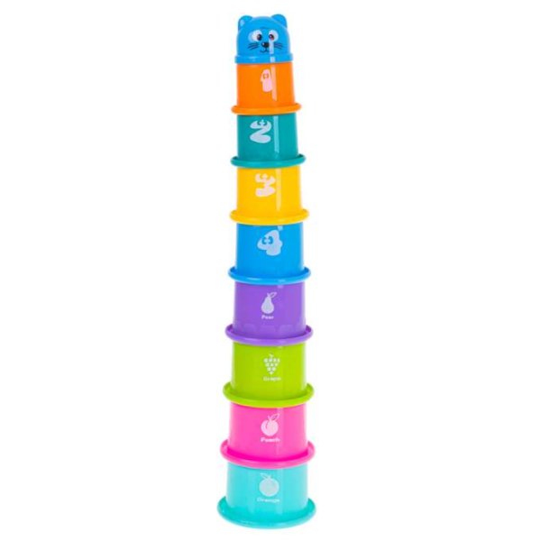 Staplingskoppar Pyramid med Siffror och Frukter 9 delar Staplingskoppar Pyramid med Siffror och Frukter 9 delar