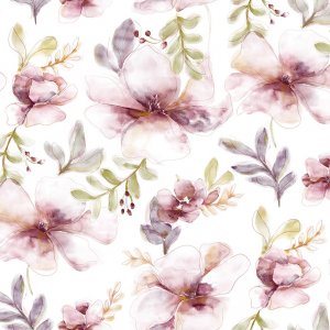 Vaxduk med Akvarell motiv - Rosa